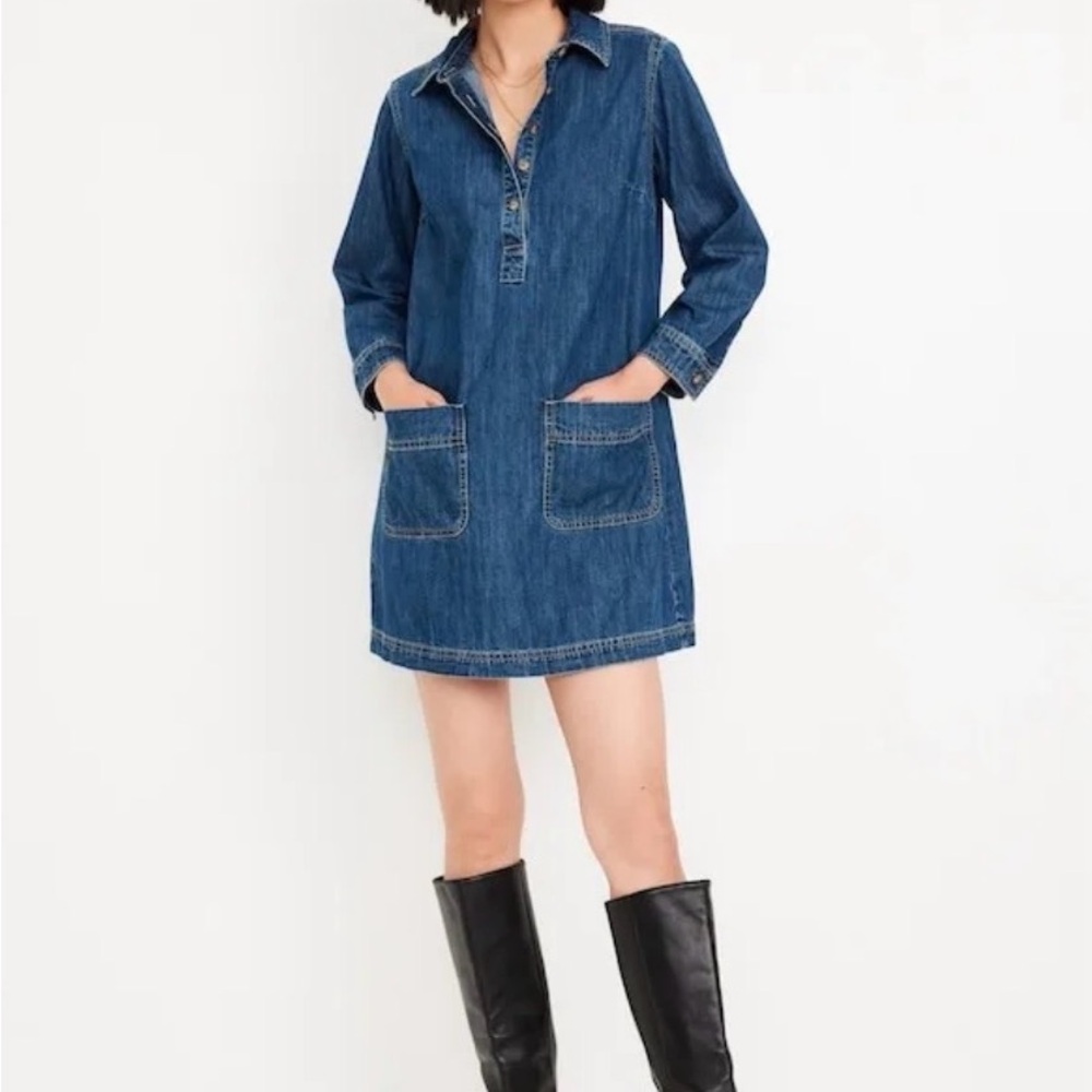 Old Navy Blue Long Sleeve Dress